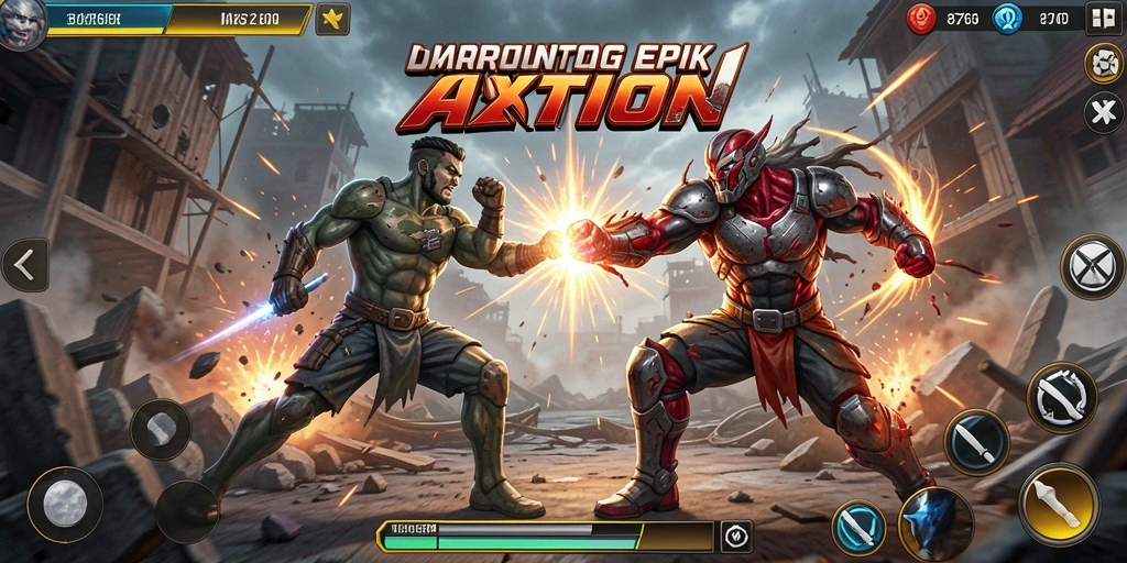 Menampilkan aksi seru dan karakter dinamis dalam gameplay.