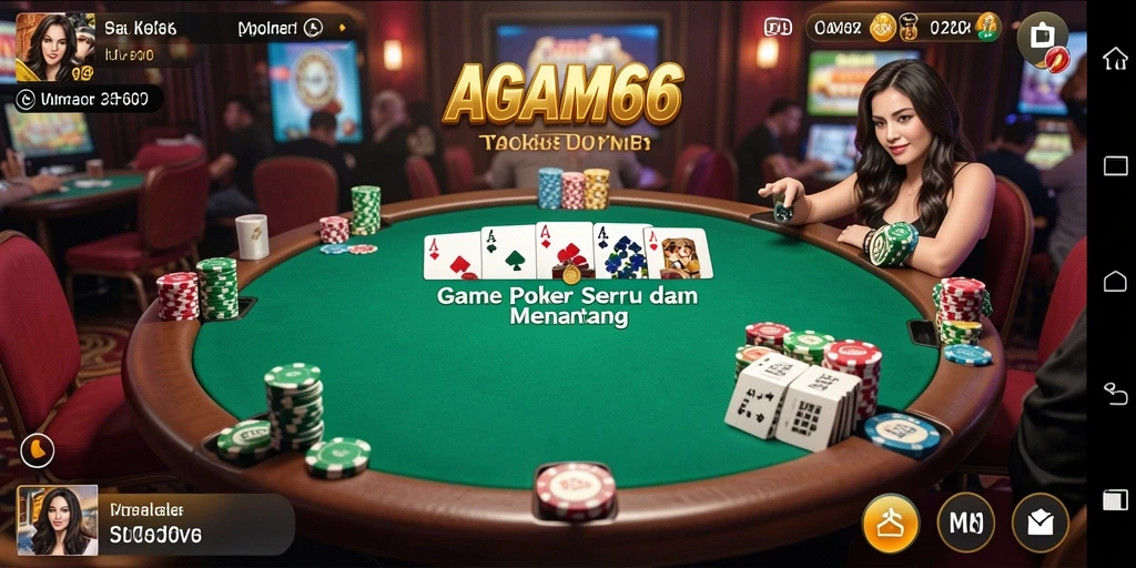 Tampilan seru gameplay Poker di AGAM66.