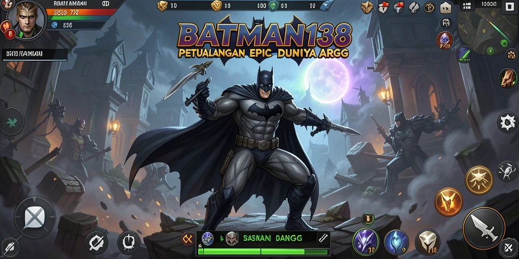 Tampilan aksi mendebarkan dalam gameplay ARPG BATMAN138.