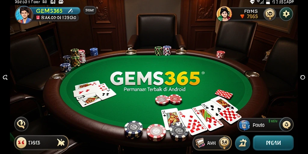 Tangkapan layar GEMS365 menampilkan permainan poker yang menarik dan interaktif.