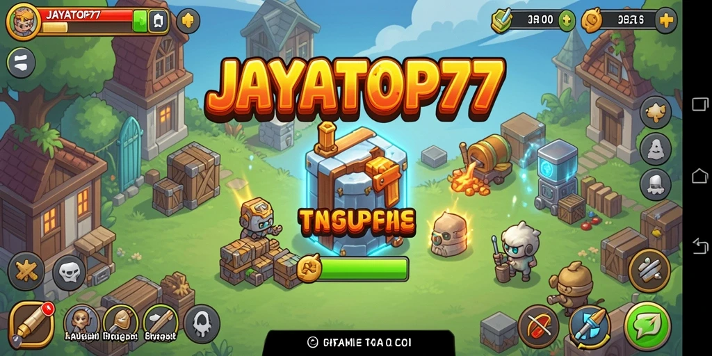 Tampilan gameplay JAYATOP77 dengan elemen manajemen sumber daya.