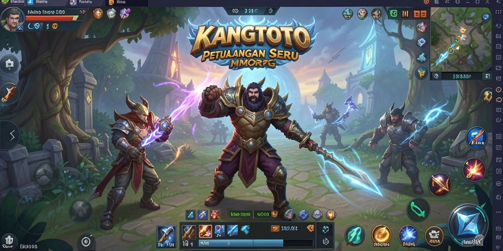 Tampilan gameplay <strong>KANGTOTO</strong> yang penuh aksi di dunia fantasi.