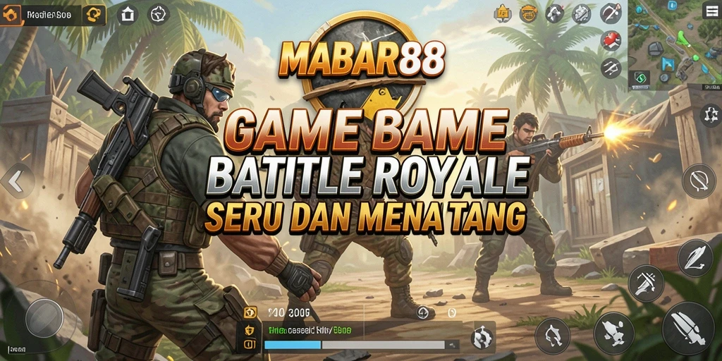 Tampilan gameplay MABAR88 dengan pertempuran seru di arena Battle Royale.