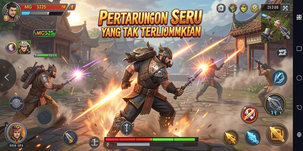 Tampilan gameplay MG525 yang seru dengan aksi mendebarkan.