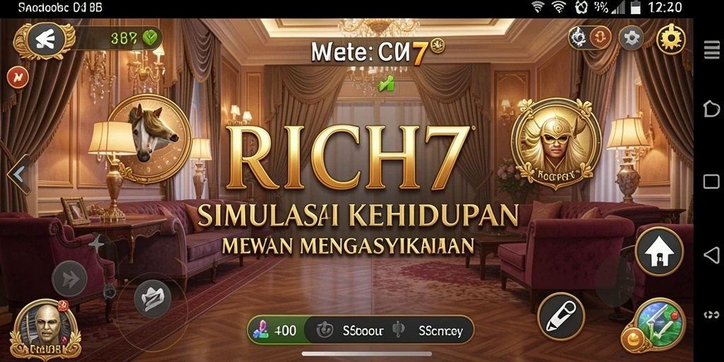Tampilan gameplay RICH7 yang penuh warna dan menarik.