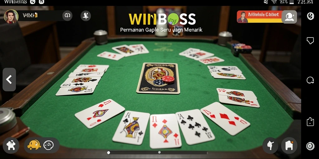 Tampilan menarik dari gameplay Gaple di WINBOSS.